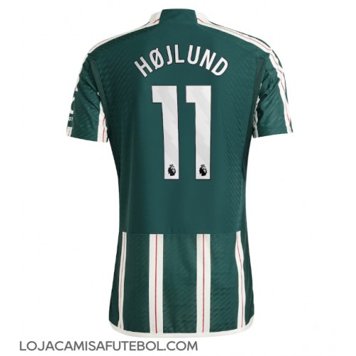 Camisa de Futebol Manchester United Rasmus Hojlund #11 Equipamento Secundário 2023-24 Manga Curta